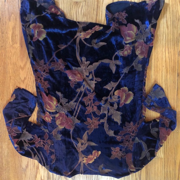 Burnt Velvet rose navy blue cardigan - Picture 2 of 2